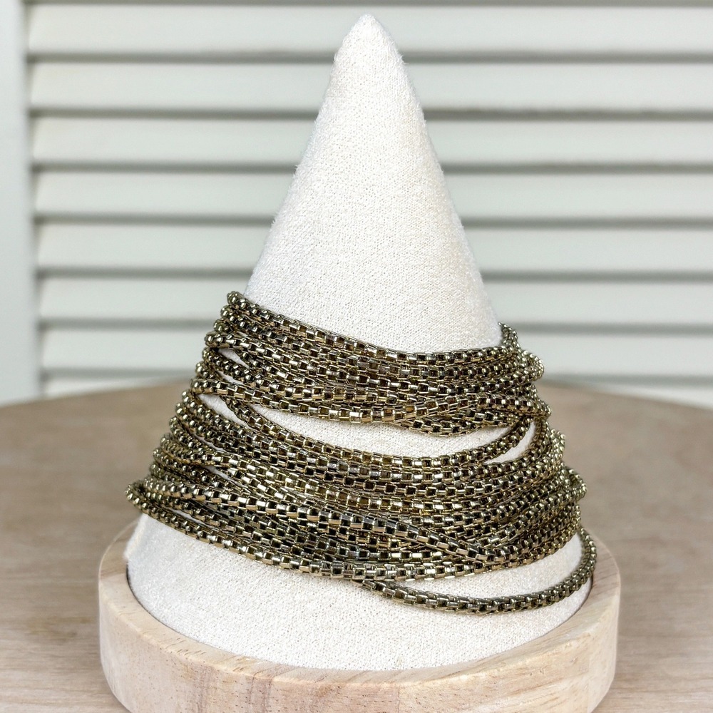 Express Y2K Textural Gold Multi Strand Box Chain Bracelet Industrial Edgy